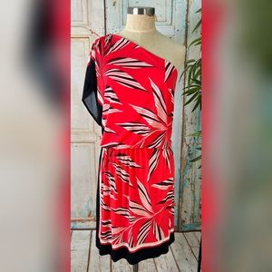Women’s Size XL New York & Company Coral One Shoulder Dress